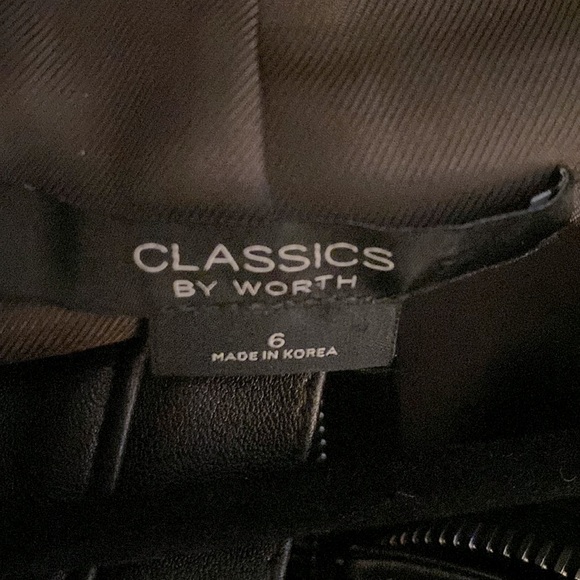 CLASSICS by WORTH NWT STRETCH LEATHER JACKET, BROWN, Size 6. Zipper w/pockets. - Picture 7 of 10